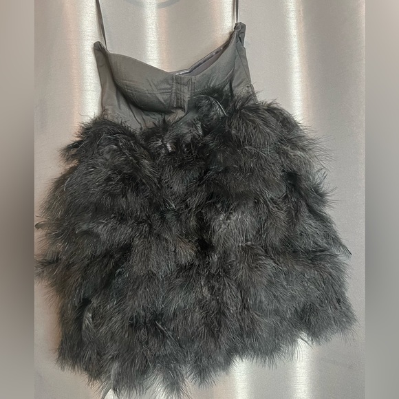 Asos Feather Skirt Strapless Dress - Picture 3 of 7